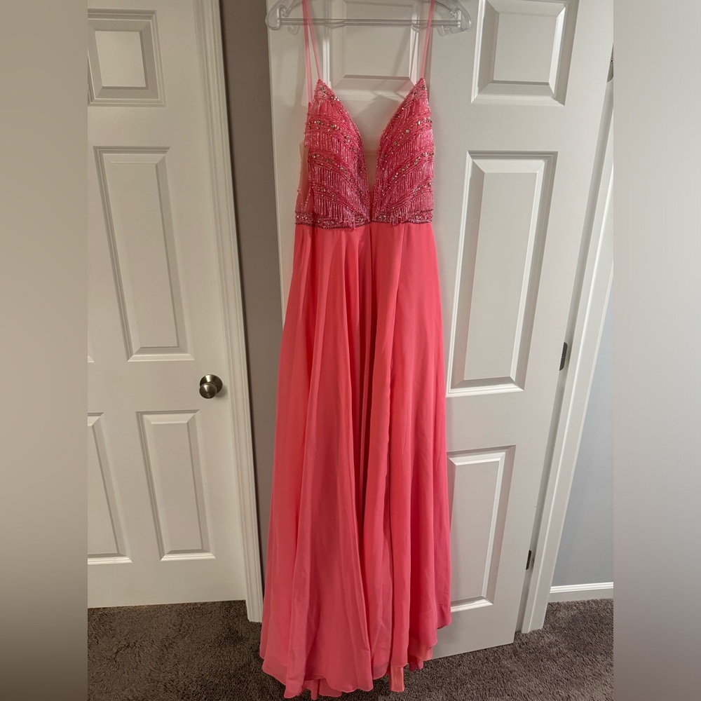 Hot pink beaded dress